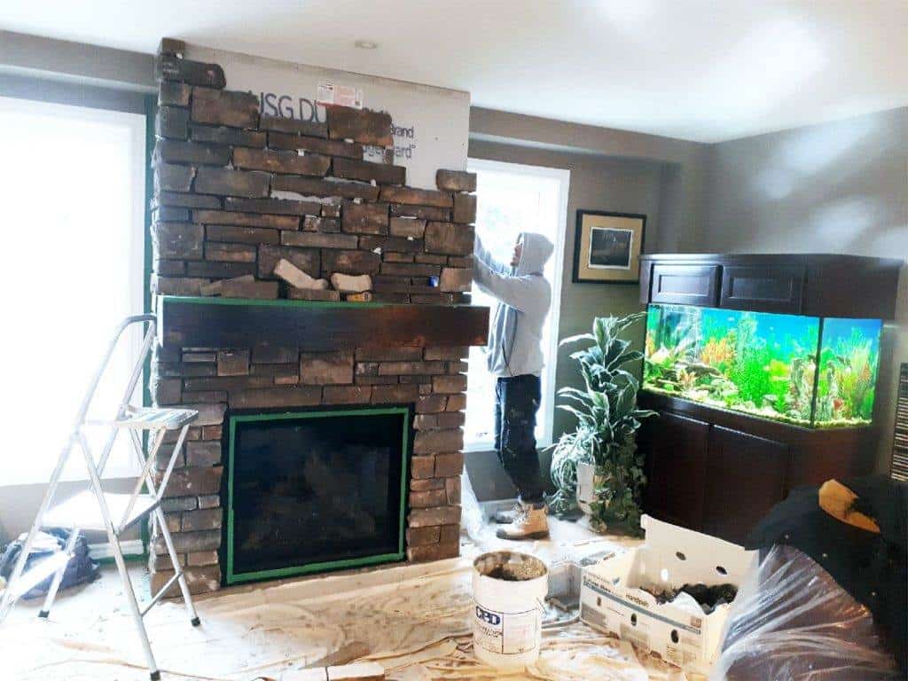 Masonry Project - Innisfil - Fireplace Remodel - Before Masonry Project - Innisfil - Fireplace Remodel - Before