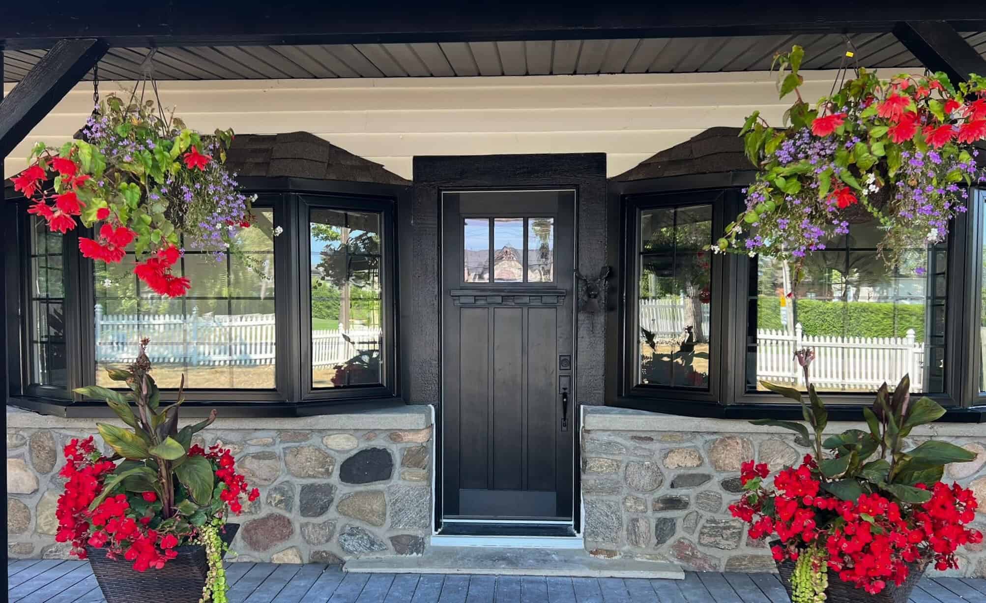 window replacement Innisfil,Bay window installation innisfil,patio door installation,black frame window | Weaver Exterior Remodeling Barrie Ontario